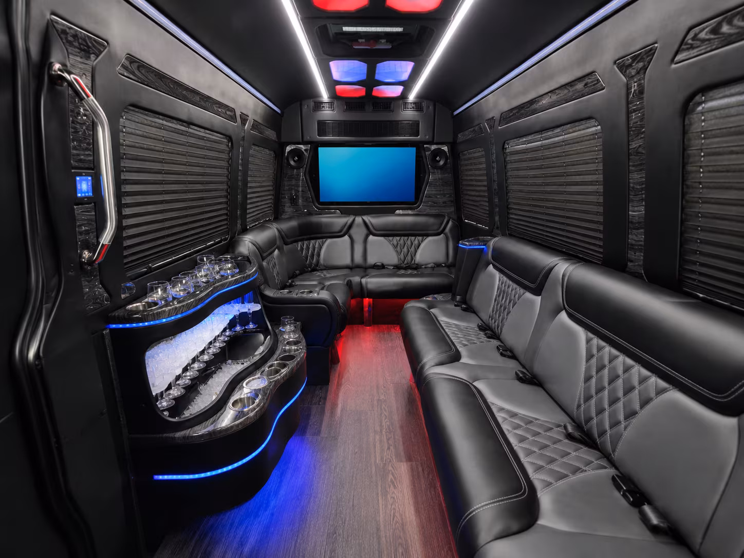 whittier 40 passenger party bus interior